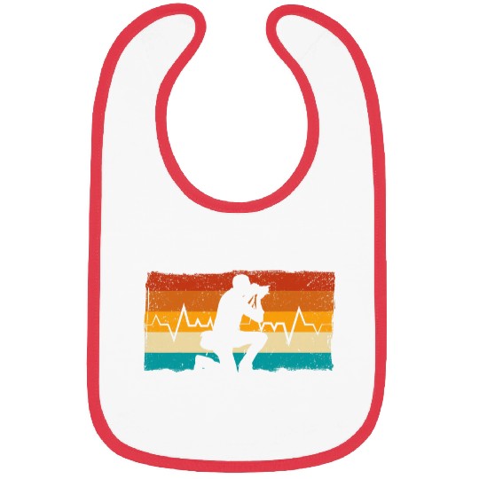 Retro Photography Camera Lens Heartbeat Photographer 1 Bibs