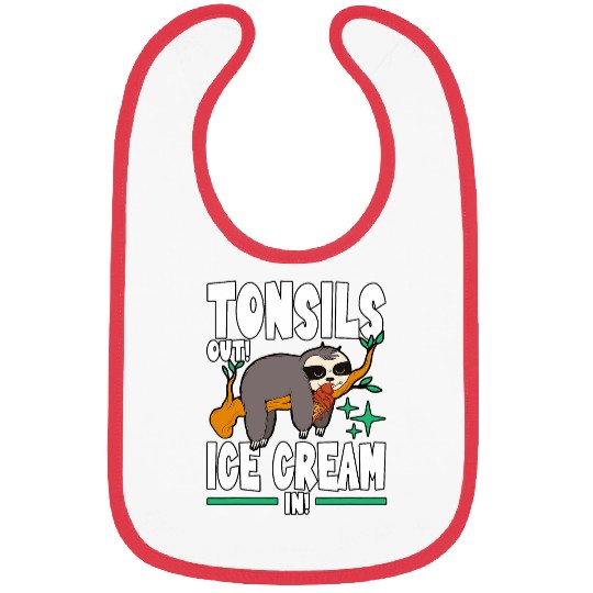 Sloth Pet Tonsils Out Ice Cream In Summer Sloth Gelato Bibs