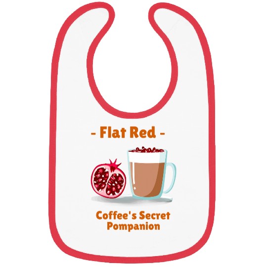 Coffee Fun Cool FLAT RED COFFEE S SECRET POMPANION Pomegranate Barista Bibs