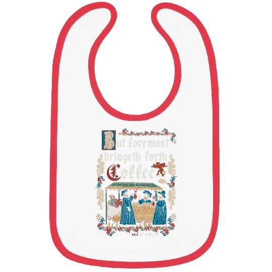 Coffee Fun But First Coffee Medieval Style funny retro vintage Bibs