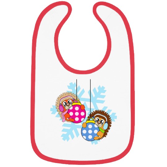 Hedgehog Pet Christmas Balls Winter Snowflake Snow 3 Bibs