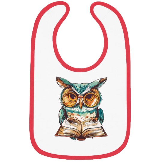 Owl Pet with Books Reading Cottagecore Aesthetics Bibs