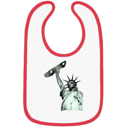 Skateboard Statue of Liberty Bibs