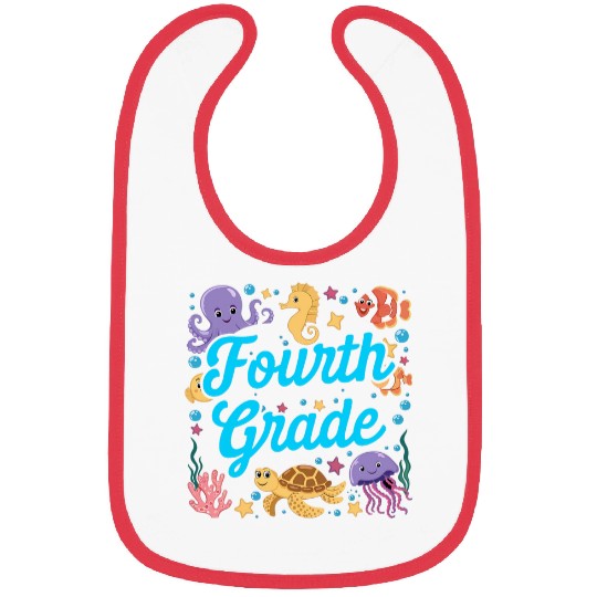 Turtle Pet Fourth Grade Under The Sea Underwater Turtle Fish School Bibs
