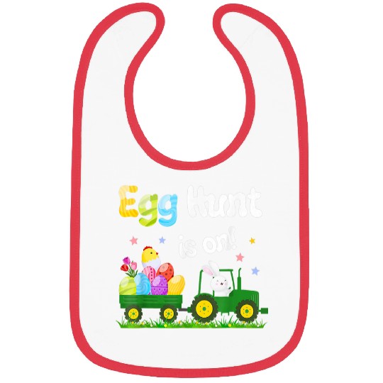 Egg Hunt Is On Tractor Easter Bunny Eggs Boys Kids Bibs