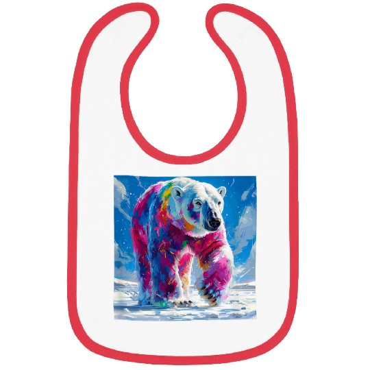 Bear Pet Polar Bear Colorful Graphic Bibs