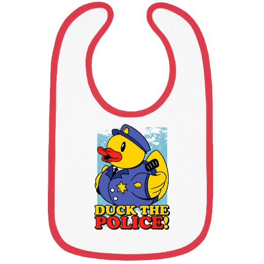 Funny Rubber Duckie Duck The Police Taking A Bath Bibs