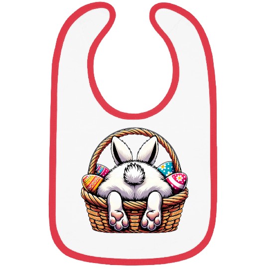 Easter Day Cute Bunny Basket Hunting Chocolate Eggs Egg Hunt Bibs
