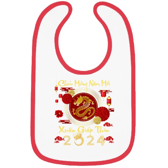 Dragon Pet Chuc Mung Nam Moi Xuan Giap Thin Dragon Lunar New Year Bibs