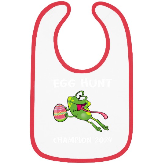 Egg Hunt Champion 2024 Funny Frog Happy Easter Day Kids Bibs