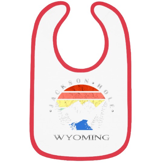 Jackson Hole Wyoming Mountains Retro Sunset Bibs