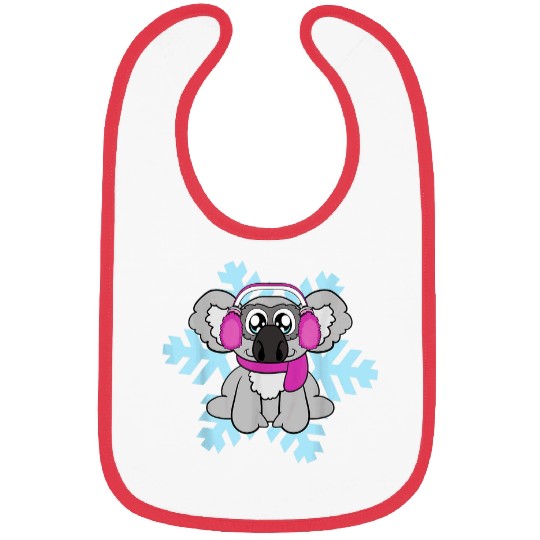 Koala Pet bear Christmas Winter Snowflake Snow Bibs