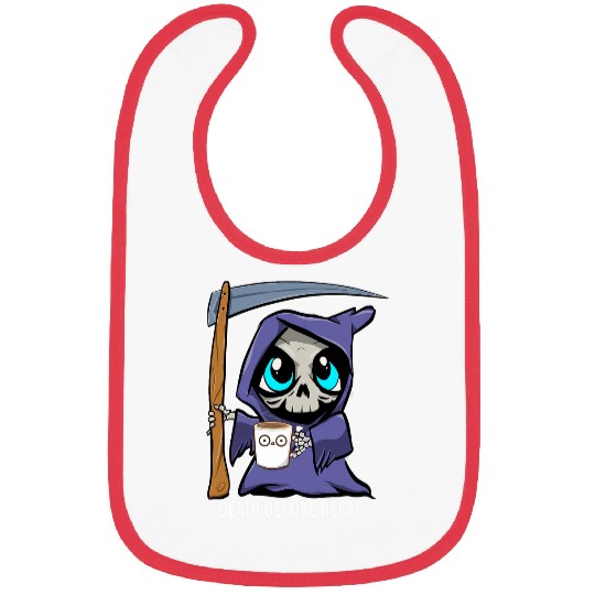 Coffee Fun Death Before Decaf Grim Reaper Coffee Bibs