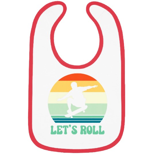 Lets Rock and Roll Skateboard I Love The 80s Bibs