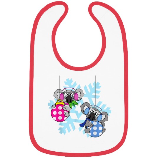 Koala Pet bear Christmas Balls Winter Snowflake Snow Bibs