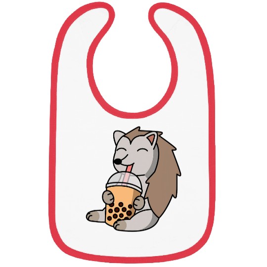 Hedgehog Pet Boba Bubble Milk Tea Hedgehog Pet 8 Bibs