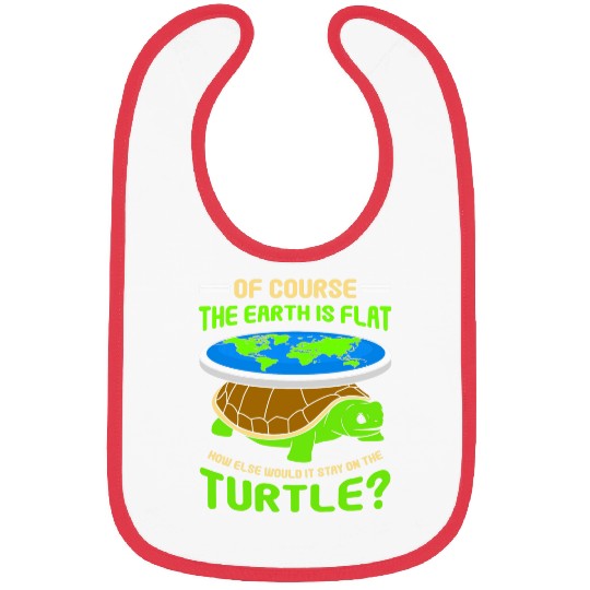 Turtle Pet funny flat earth text design turtle earth Bibs