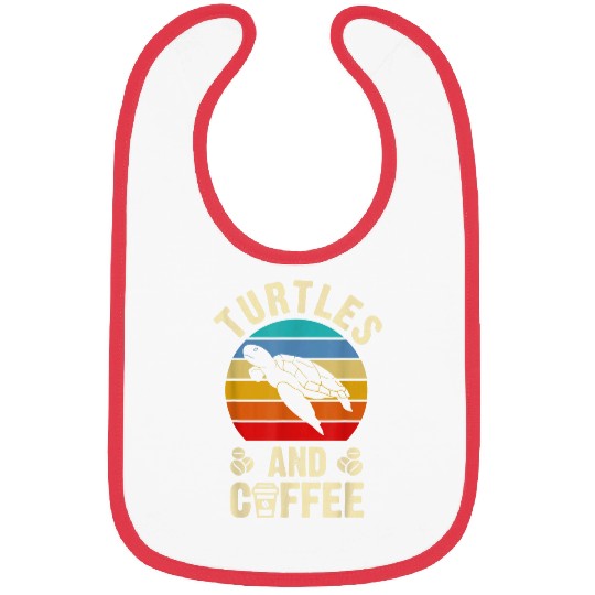 Coffee Fun I like Turtles Coffee Funny vintages Pet theme lover Bibs