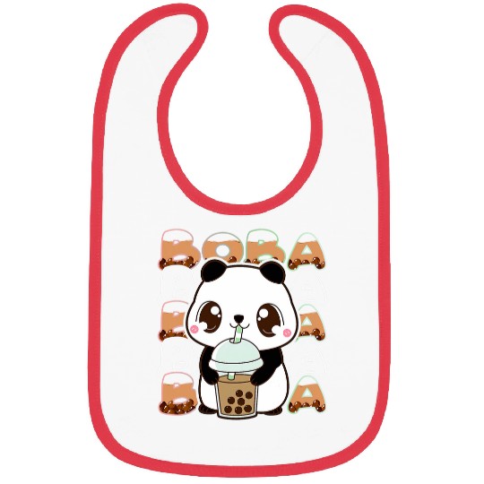 Panda Pet Kawaii Cute Anime Panda Otaku Boba Bubble Milk Tea Teens Bibs