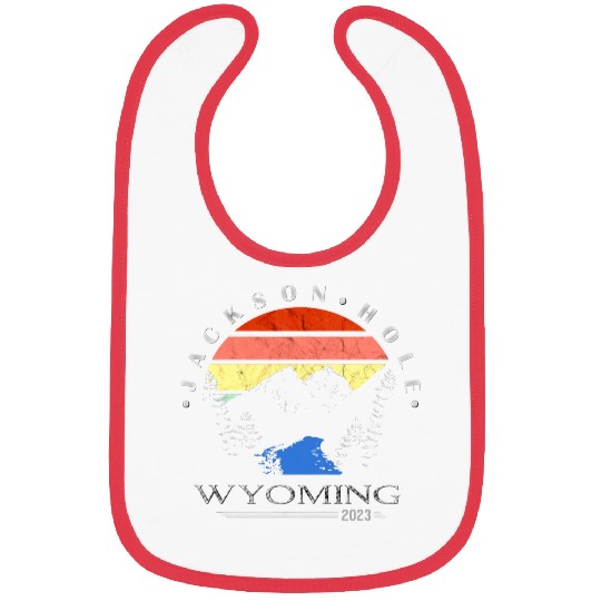 Jackson Hole Wyoming Mountains Retro Sunset Bibs
