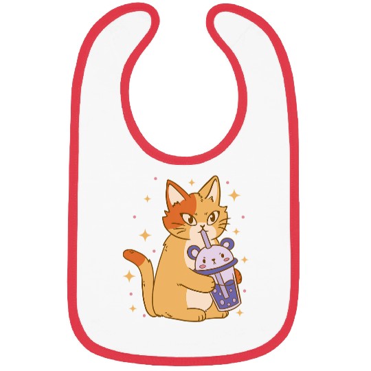 Panda Pet Kawaii Bubble Tea Cat Funny Panda Boba Tea Bibs