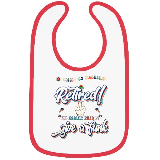 Retro 60s 70s groovy hippy Retired economics Teacher Bibs