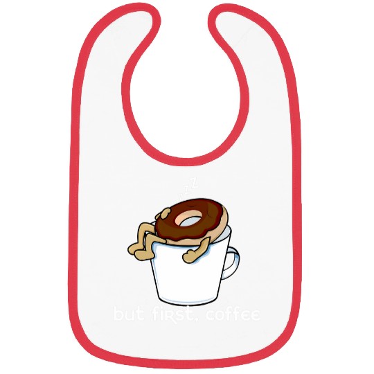 Coffee Fun But First Coffee Sleeping Donut Bibs