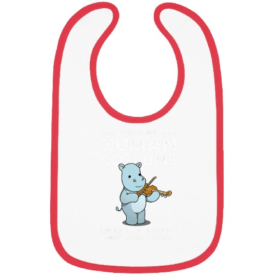 Hippo Pet This Is My Human Costume Hippo Violin Bibs