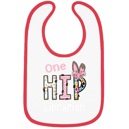 Librarian Job One Hip LibrarianBunny Leopard School staff Easter Bibs