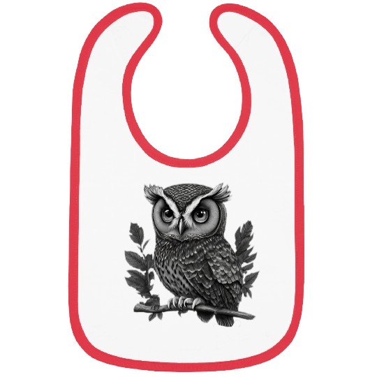 Owl Pet sitting on a branch Bibs