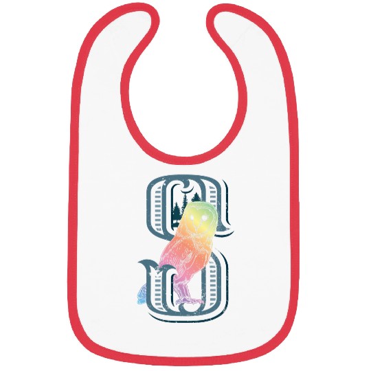 Owl Pet Barn Owl Drawing with Monogram Letter S Bibs