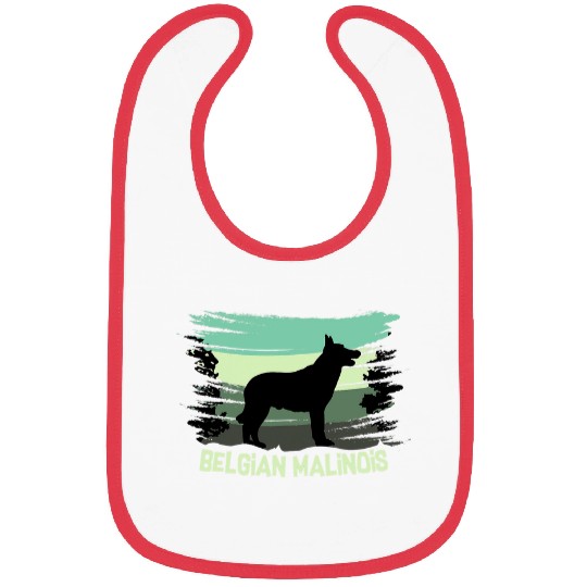 Retro Belgian Malinois Police Dog Lover Bibs