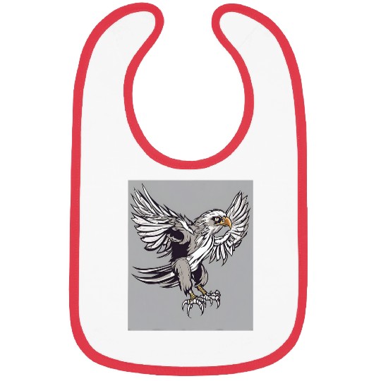 Sky Hunter Threatening Hawk Cartoon Art Bibs