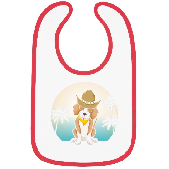 American Foxhound Beach Vacation Palm Tree Bibs