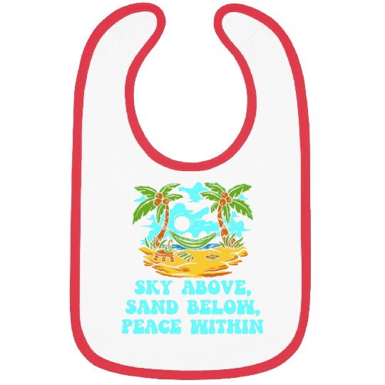 Sky Above Sand Below Peace Within Beach Surfing Ocean Surfer Bibs