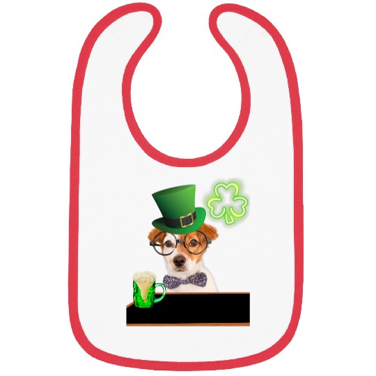 Beer Fun Jack Russell St Patricks Day Irish Green Beer Hat Bibs