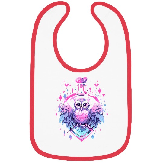 Owl Pet Cute Kawaii Witch Owl Crystal Alchemy Pastel Goth Bibs