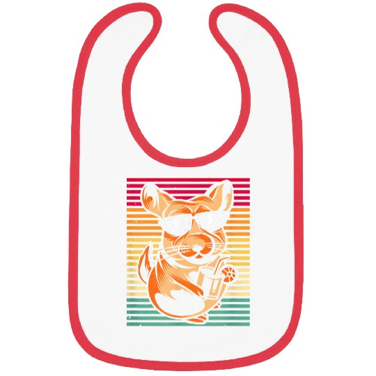 Wines Fun Retro Chinchilla Sunglasses Cocktail Vintage Bibs