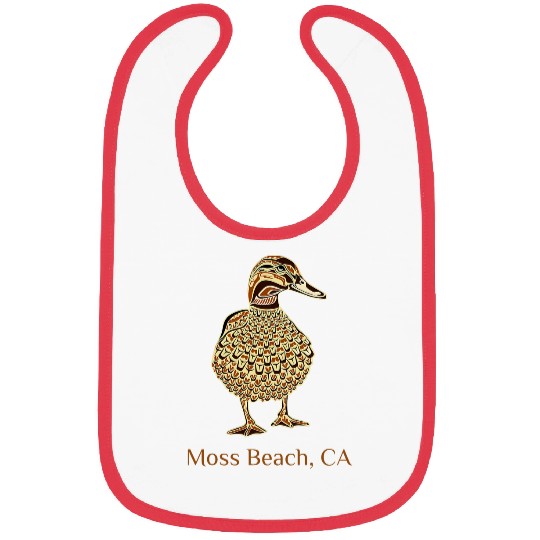 Duck Pet Moss Beach CA Mallard Duck Bird Lover Native American Style Bibs