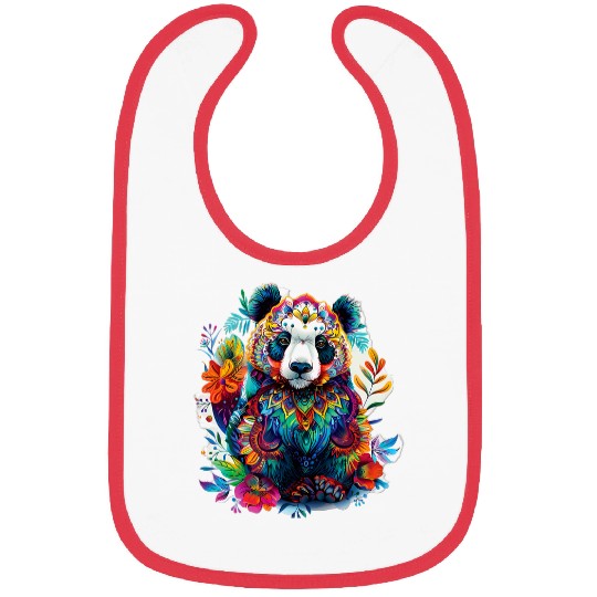 Panda Pet Vivid Colored Mandala Panda Bibs