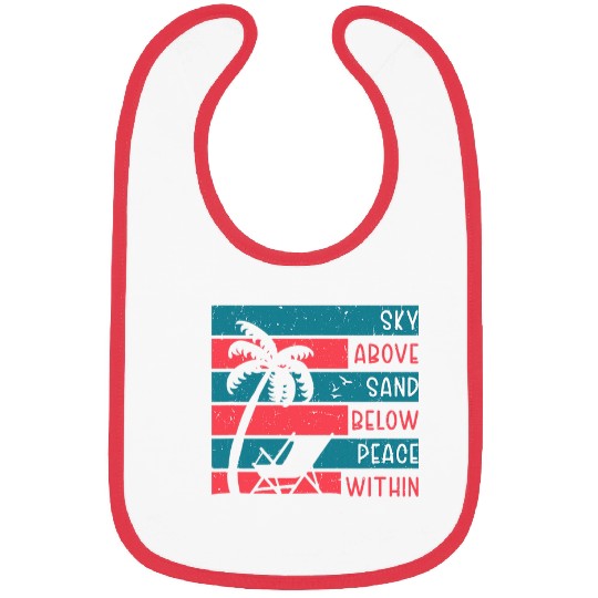 Sky above sand below peace within retro vintages sunset Bibs