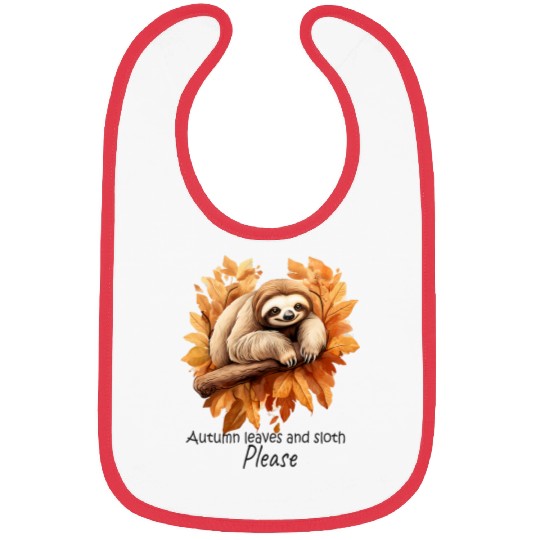 Sloth Pet Autumn Leaves and Sloth Please Harvest Happy Fall Bibs