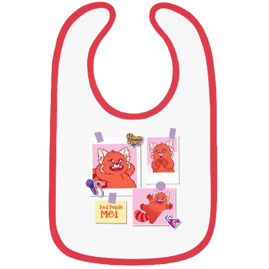Panda Pet Turning Red Red Panda Mei Grid Bibs
