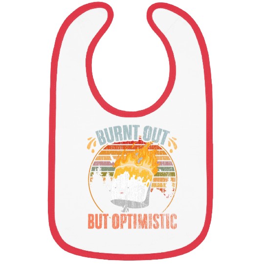 Retro Burnt Out But Optimistic Marshmallow Fan Camping Humor Bibs