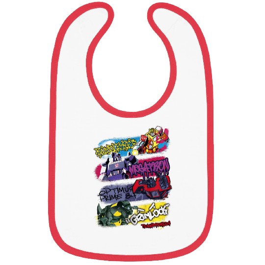 Kids Transformers Classic Characters Graffiti Panels Mashup Bibs