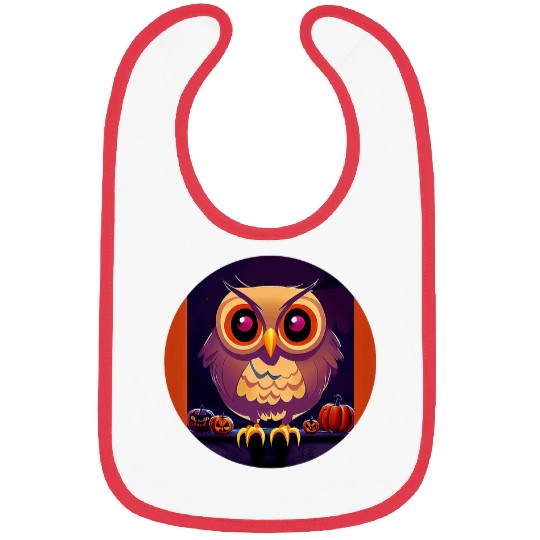 Owl Pet Cute Halloween Barn Owl Jack o Lanterns Bibs