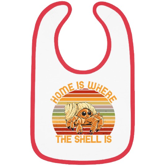 Sea Animals Hermit Crab Lover Retro homes Shell Hermit Crab Bibs
