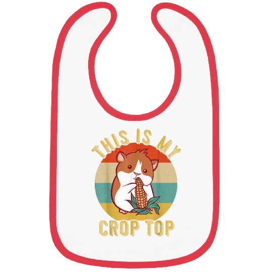 Hamster Pet Maize Corn Lover Hamster Retro This Is My Crop Top Corn Bibs