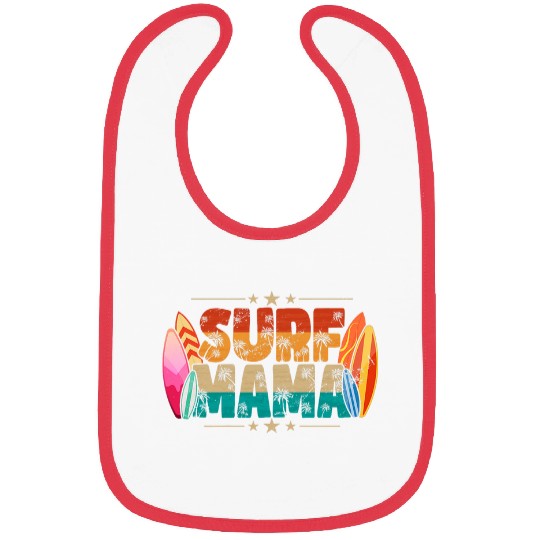 Surf Mama Surfer Mommy Mom Summer Beach Vibes Surfing Bibs