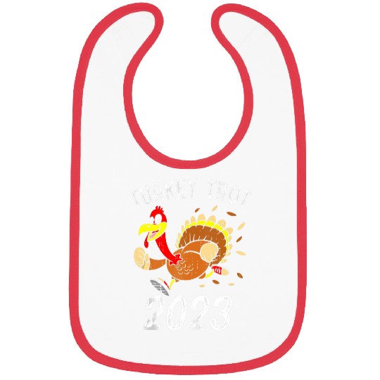 Running Turkey Trot Thanksgiving For Boys Girls Kids Bibs